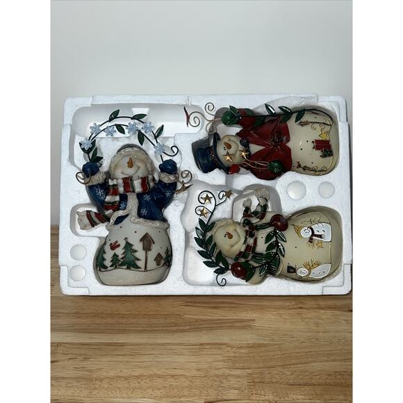 2002 Home Interior Resin Snow Friends Snowmen Figurines Christmas Set Of 3 - Picture 11 of 11
